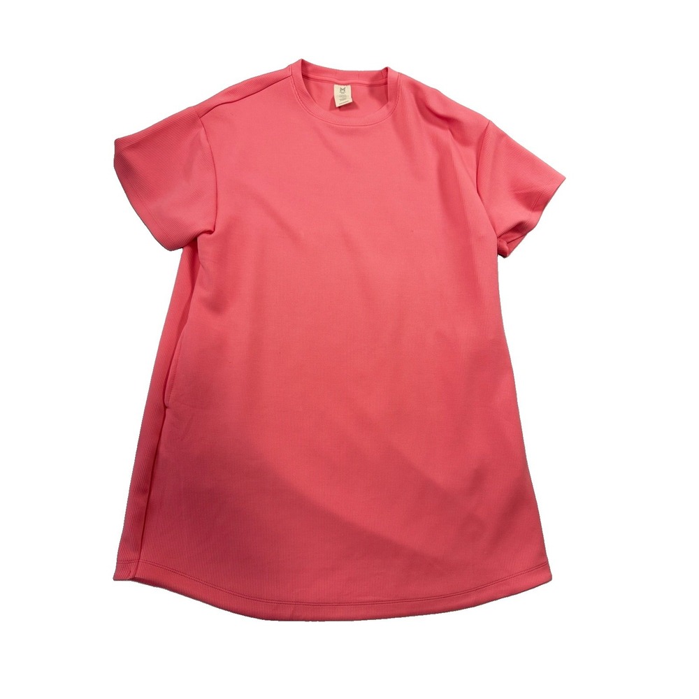 Member's Mark Women's Ribbed T-Shirt Dress w/ Pockets Pink Size L